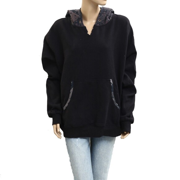 Free People Printed It's A Vibe Hoodie Sweatshirt Top Floral Oversized S 282972 - Picture 7 of 11